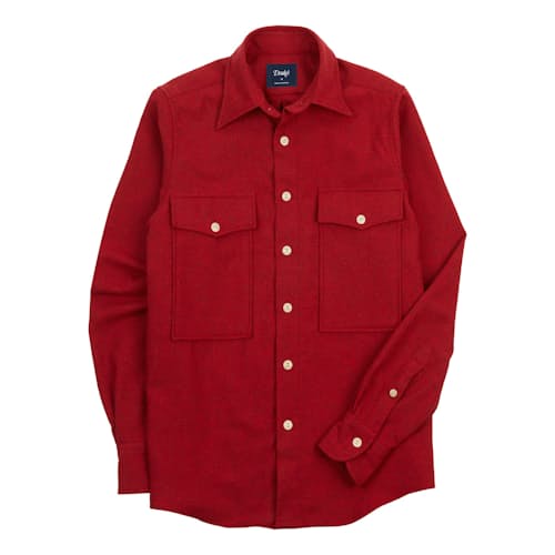 laydown image of Relaxed Block Wool Shirt