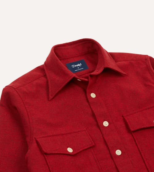 laydown detail image of Relaxed Block Wool Shirt
