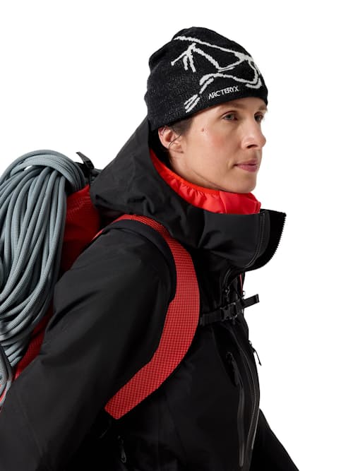on model image of Bird Head Toque Beanie