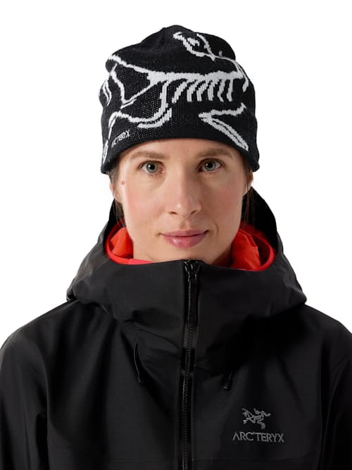 on model image of Bird Head Toque Beanie