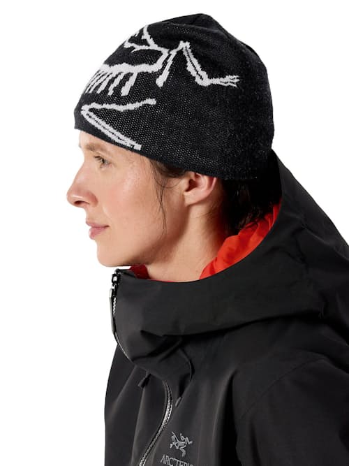 on model image of Bird Head Toque Beanie