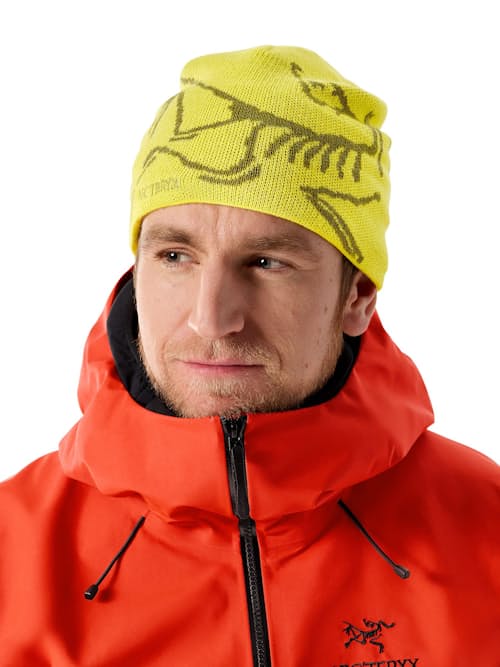 on model image of Bird Head Toque Beanie