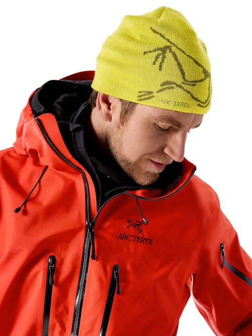 on model image of Bird Head Toque Beanie