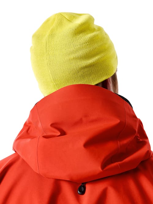 on model image of Bird Head Toque Beanie