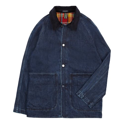 laydown image of Lined Raglan Denim Chore Coat
