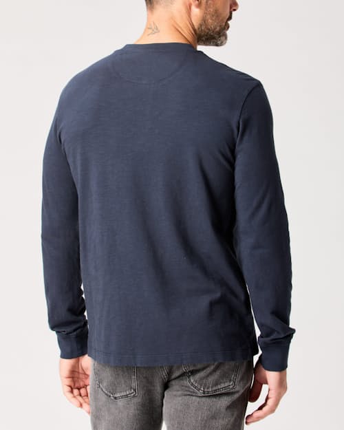 lifestyle image of Vintage Slub Long Sleeve Henley