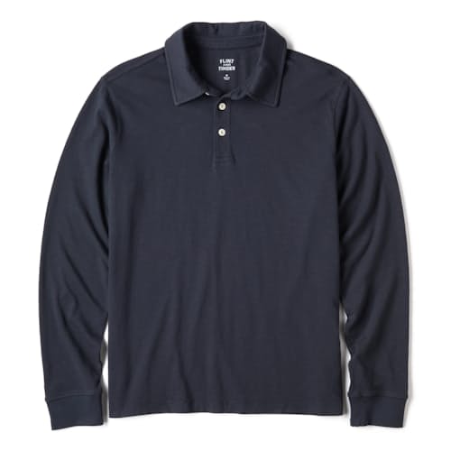 laydown image of The Vintage Slub Long Sleeve Polo