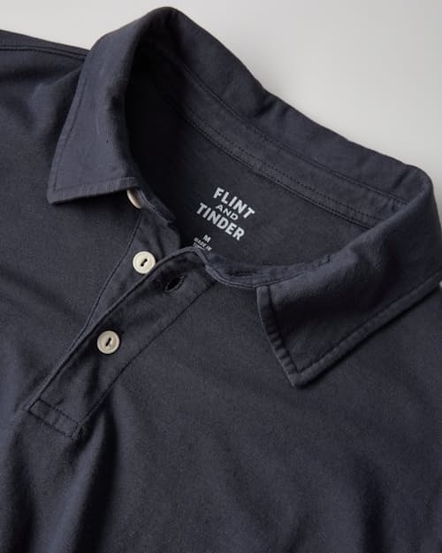 laydown detail image of The Vintage Slub Long Sleeve Polo