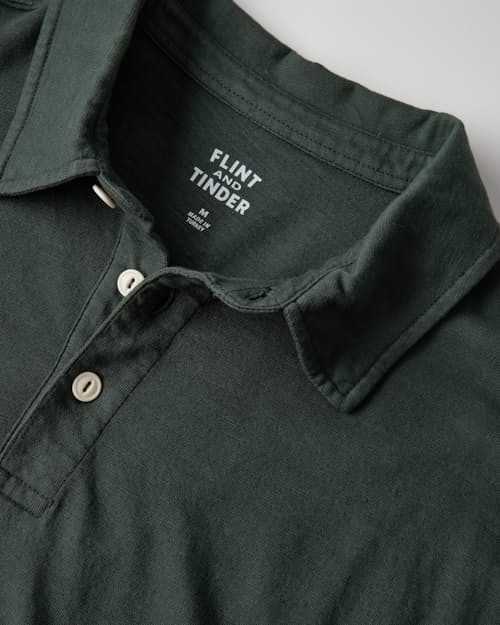 laydown detail image of The Vintage Slub Long Sleeve Polo
