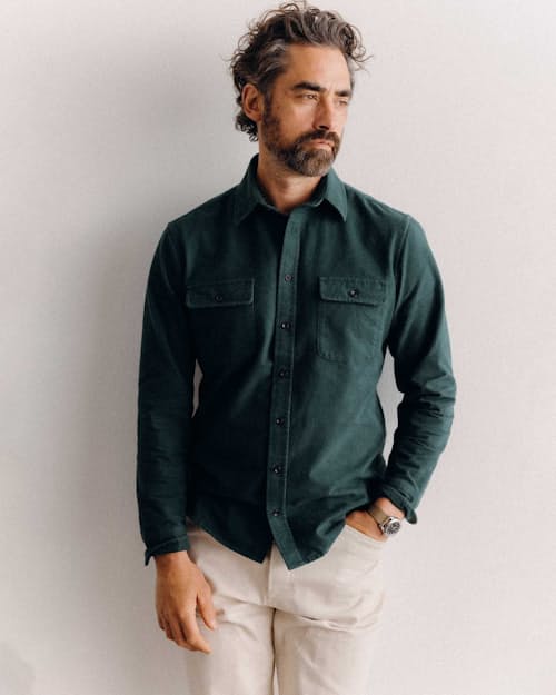 on model image of The Yosemite Shirt