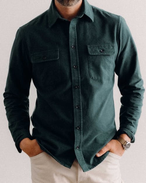 on model image of The Yosemite Shirt