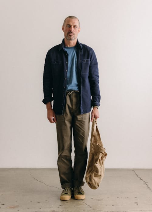 on model image of The Utility Shirt