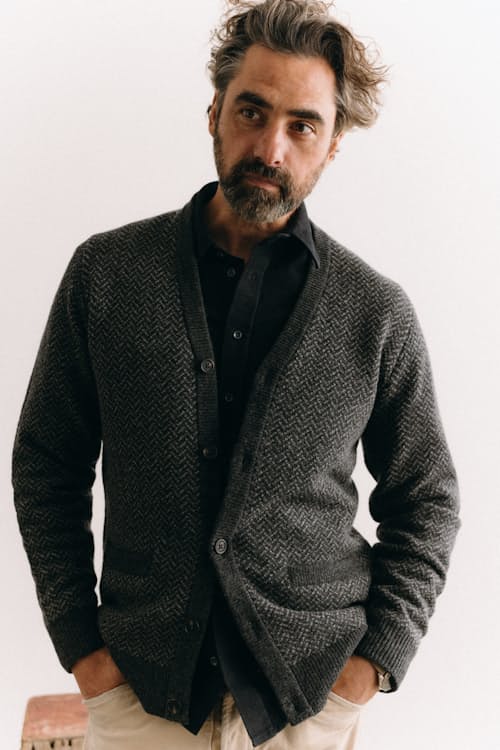 on model image of The Eddy Cardigan