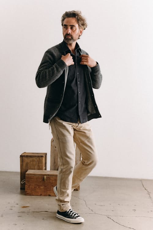 on model image of The Eddy Cardigan