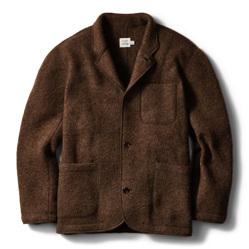 laydown image of Boiled Wool Chore Blazer