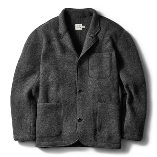 laydown image of Boiled Wool Chore Blazer