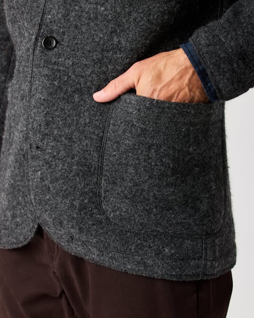 lifestyle image of The Boiled Wool Chore Blazer