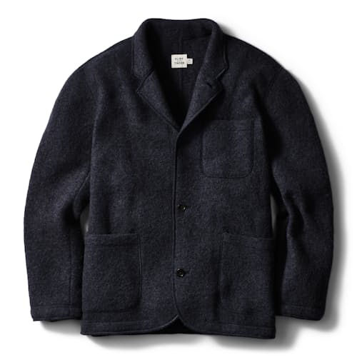 laydown image of Boiled Wool Chore Blazer
