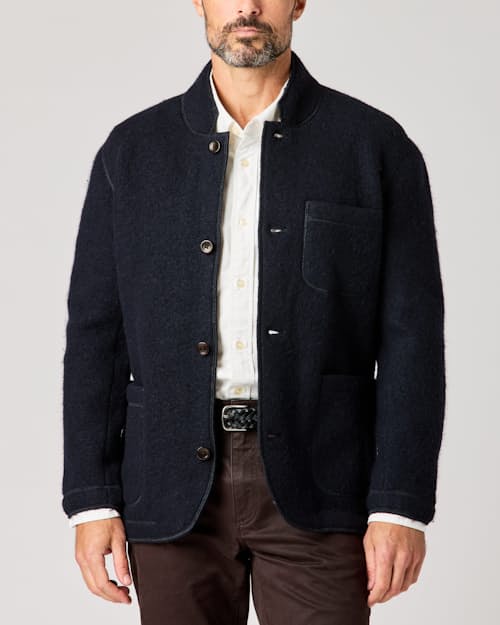lifestyle image of Boiled Wool Chore Blazer