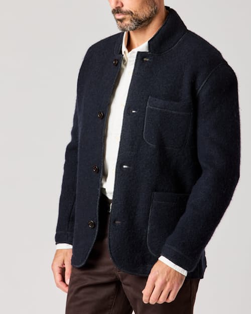 lifestyle image of Boiled Wool Chore Blazer
