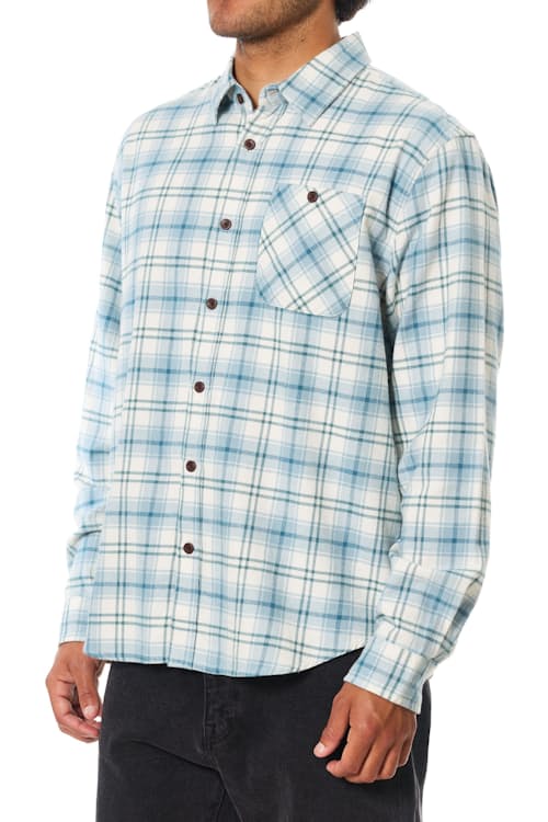 on model image of Derek Lightweight Brushed Flannel