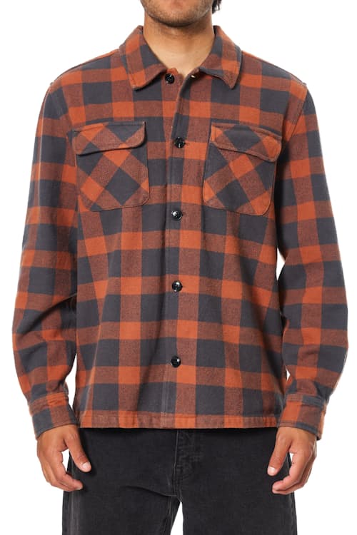 on model image of Shiloh Heavyweight Brushed Flannel