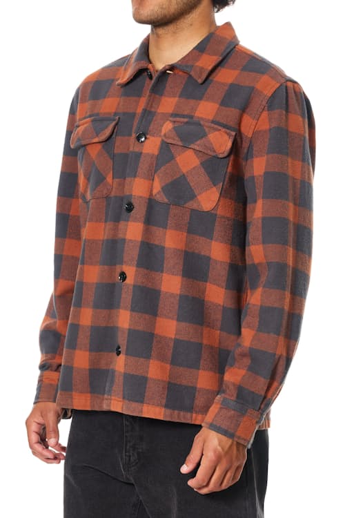 on model image of Shiloh Heavyweight Brushed Flannel
