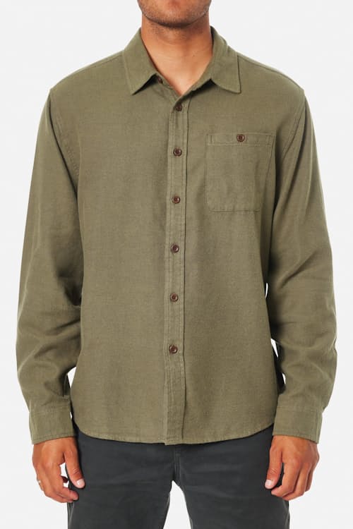 on model image of Twiller Lightweight Brushed Flannel