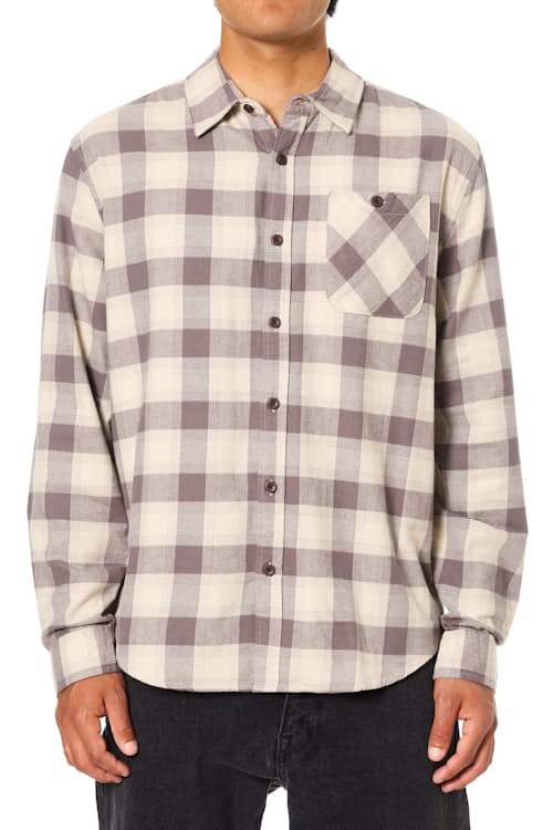 on model image of Derek Lightweight Brushed Flannel