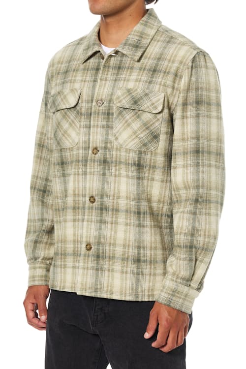 on model image of Shiloh Heavyweight Brushed Flannel