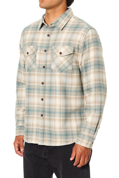 on model image of Sierra Midweight Brushed Flannel