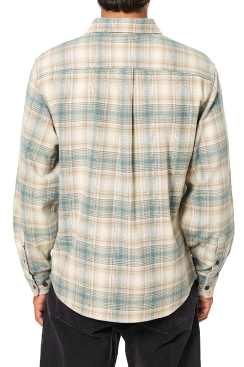 on model image of Sierra Midweight Brushed Flannel