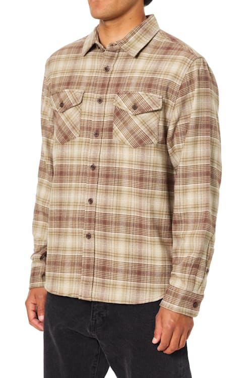 on model image of Sierra Midweight Brushed Flannel