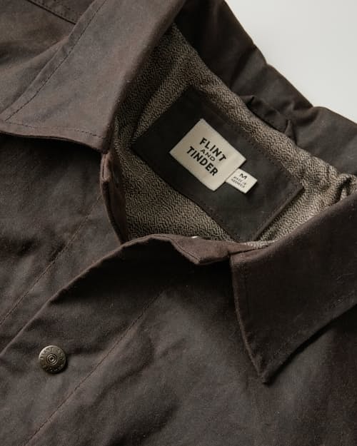 laydown detail image of The James Waxed Snap Jacket