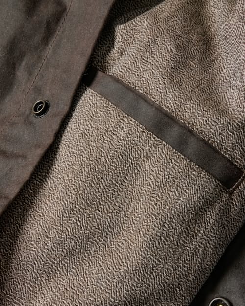 laydown detail image of The James Waxed Snap Jacket