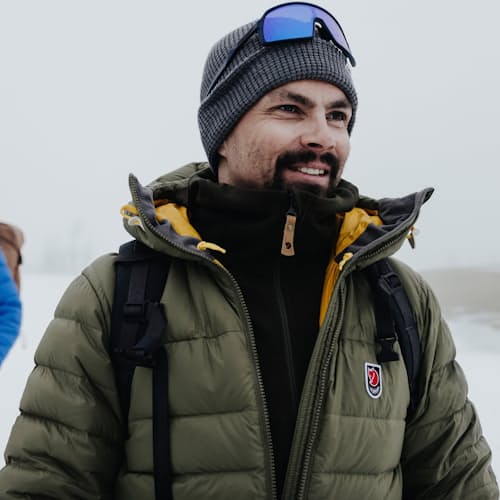 lifestyle image of Expedition Pack Down Hoodie