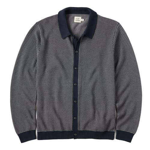 laydown image of Textured Button Front Collar
