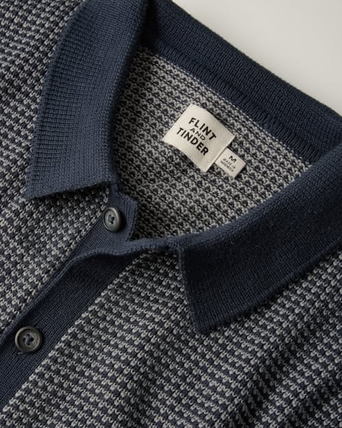 laydown detail image of Textured Button Front Collar