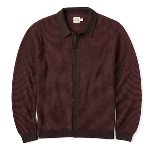 laydown image of Textured Button Front Collar