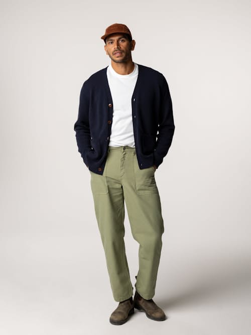 on model image of Columba Cardigan Sweater