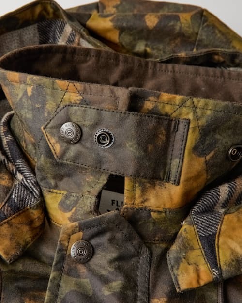 laydown detail image of Flannel-Lined Waxed Hudson Jacket
