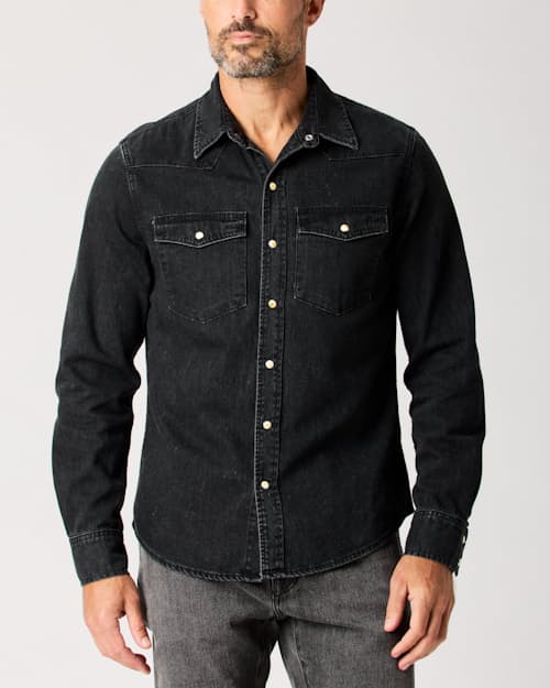 lifestyle image of Bone Button Western Shirt