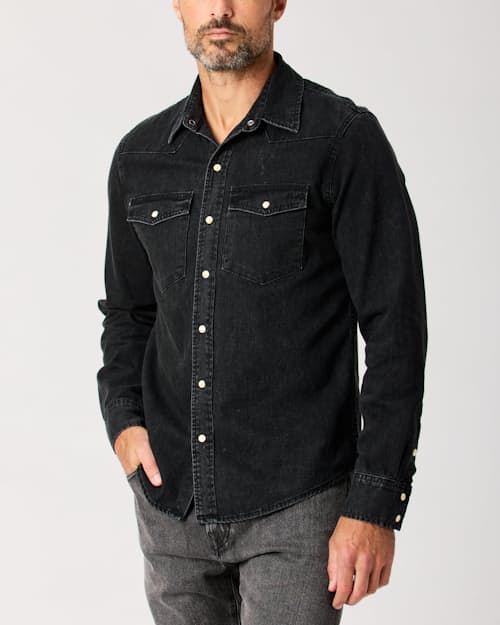 lifestyle image of Bone Button Western Shirt