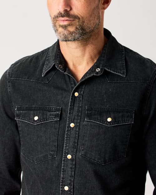 lifestyle image of Bone Button Western Shirt