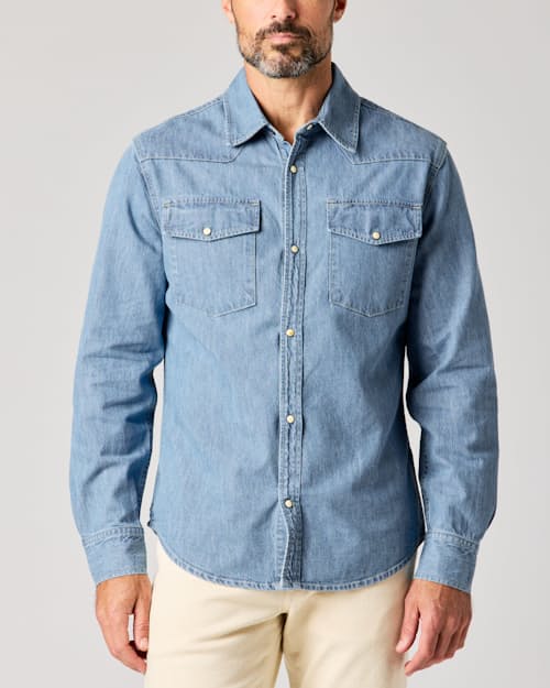 lifestyle image of Bone Button Western Shirt