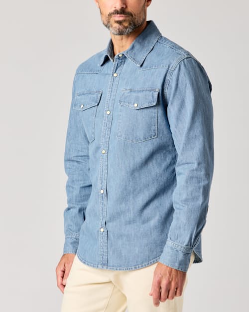 lifestyle image of Bone Button Western Shirt