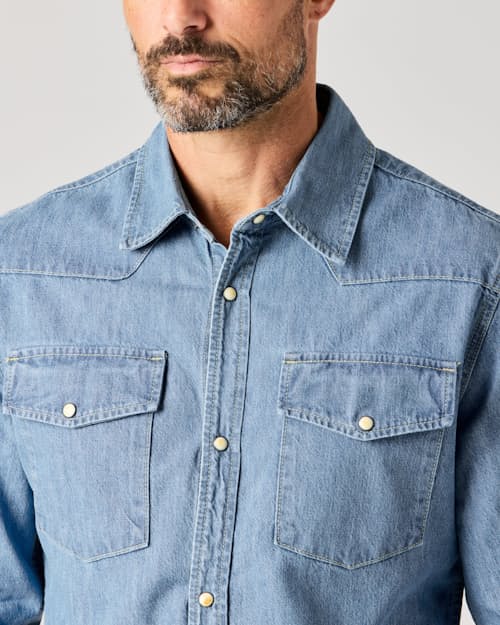 lifestyle image of Bone Button Western Shirt