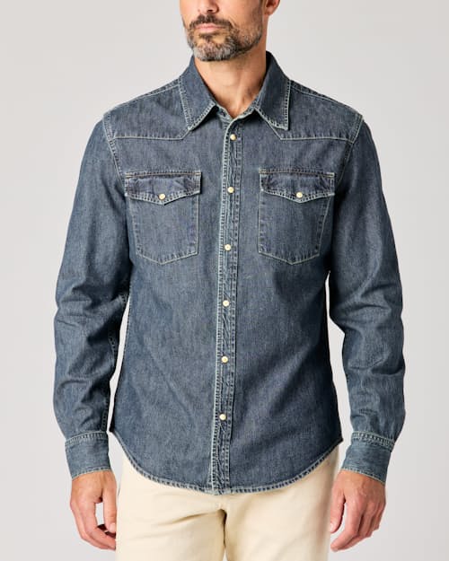 lifestyle image of Bone Button Western Shirt