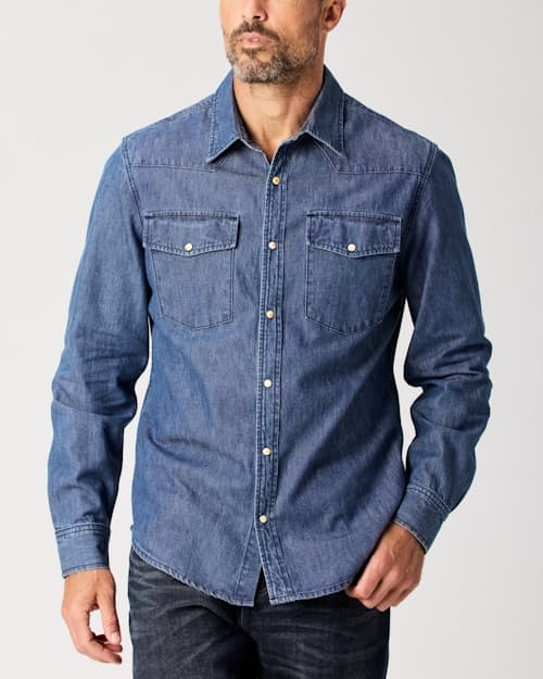 lifestyle image of Bone Button Western Shirt