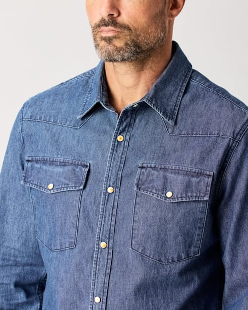 lifestyle image of Bone Button Western Shirt